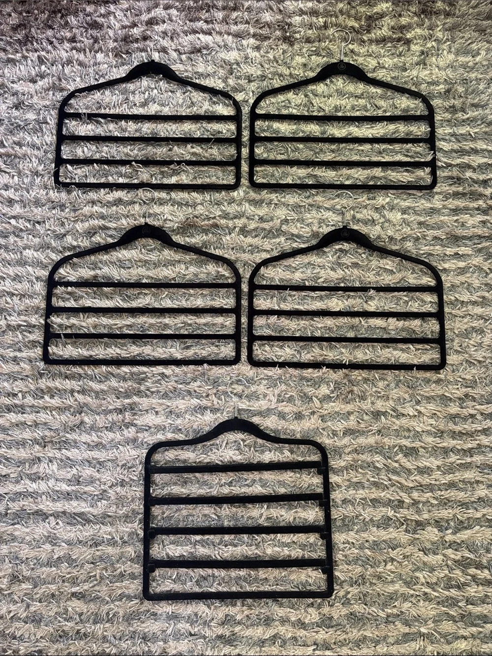 Black Velvet Multi-Bar Scarf & Tie Hangers - Set of 5